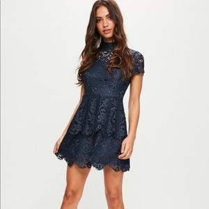Navy layered lace dress